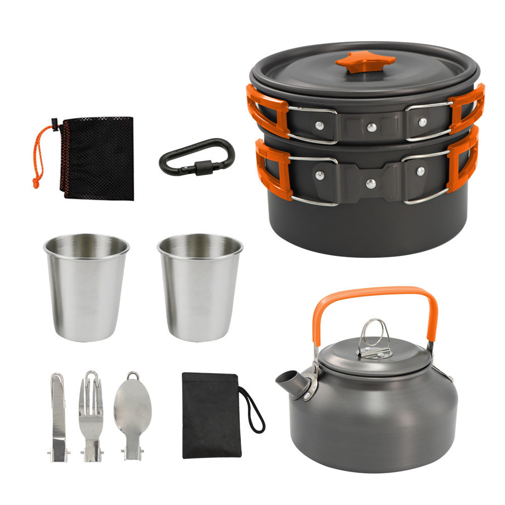 Camping Teapot Set Pot Stove Set 2-3 People Picnic Stove Tableware