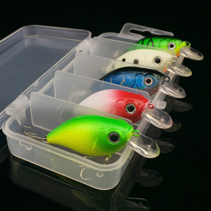 WALK FISH Lot de 5 leurres de pêche 5 couleurs Minnow Road Bait Petit poisson gras Appât de pêche Appât dur Spinner Appât artificiel