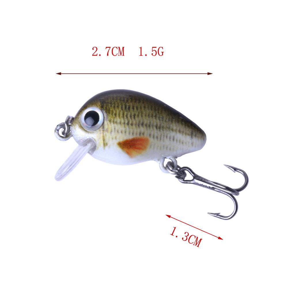 Mini leurres de pêche Crankbait 2,7 cm 1,5 G coffret d'appâts