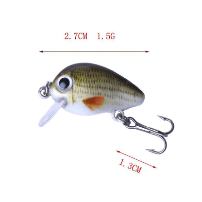 Mini leurres de pêche Crankbait 2,7 cm 1,5 G coffret d'appâts