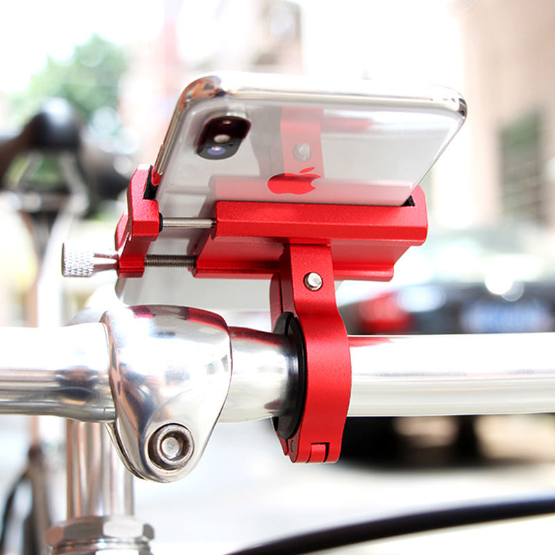 Mobile phone holder for bicycle handlebar