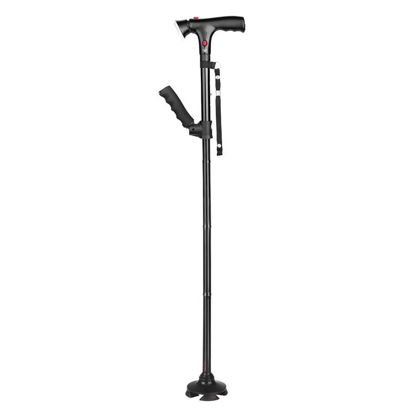 Foldable Crutch Foldable Adjustable Lightweight Aluminum Offset Walking Stick