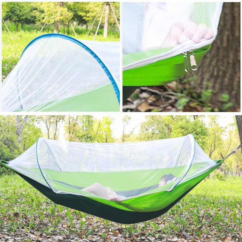 Hamac parachute portable d'extérieur anti-moustiques pour 2 personnes