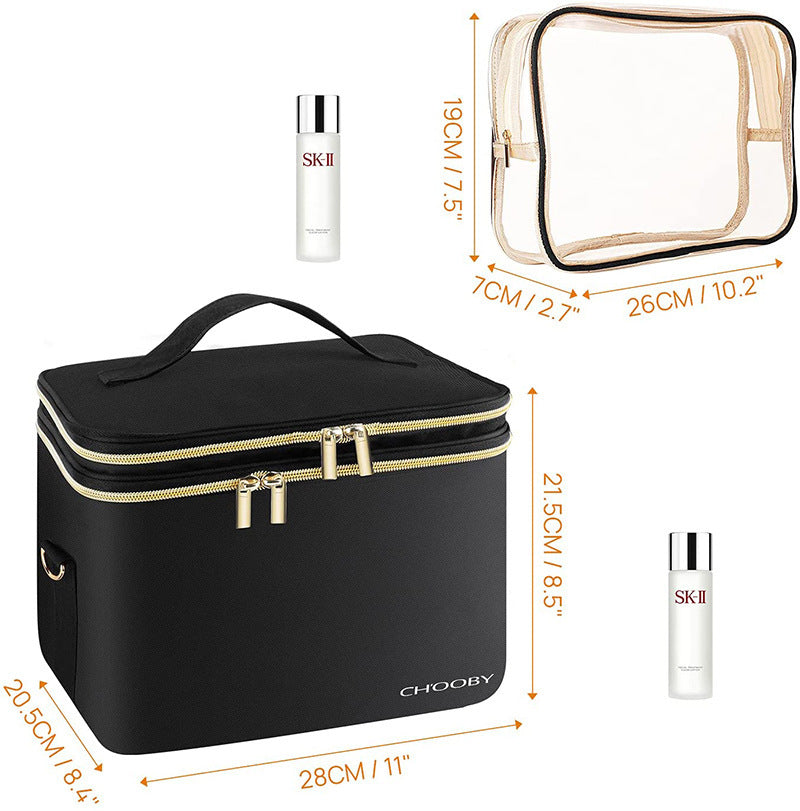 Sac de rangement séparé pour produits de soins de la peau pour femmes à double couche, trousse de maquillage cosmétique, trousse de maquillage portable et étanche, vente en gros