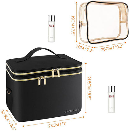 Sac de rangement séparé pour produits de soins de la peau pour femmes à double couche, trousse de maquillage cosmétique, trousse de maquillage portable et étanche, vente en gros