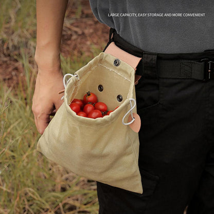 Sac multifonctionnel de cueillette en plein air, kit de taille suspendu, sac à sangle de taille, kit de toile pliable, pochette de récolte de fruits en toile pour la chasse au camping dans la jungle, pliable