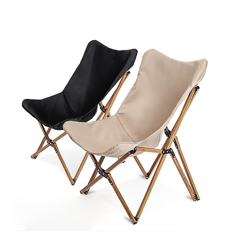 Chaise de camping pliante en aluminium et grain de bois