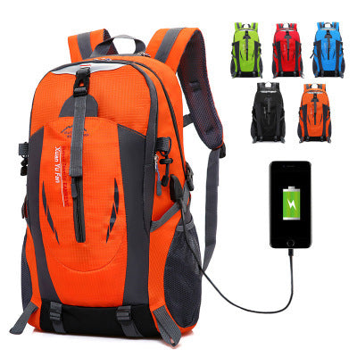 Sac à bandoulière rechargeable USB pour hommes et femmes, sac d'alpinisme de grande capacité, sac de voyage de loisirs de sport