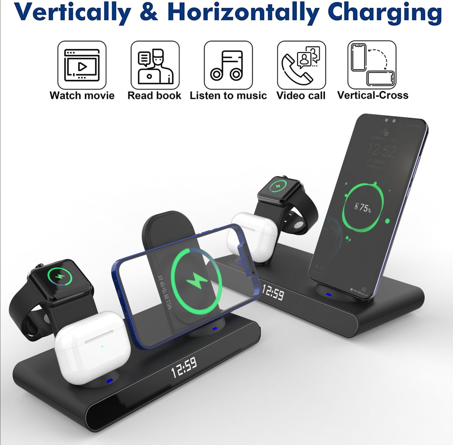 Clock 15W 3-in-1 Wireless Charger