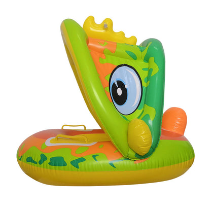 Anneau de natation pour enfants Anneau de siège à auvent amovible gonflable Anneau de natation pour bébé en PVC Baignoire pour enfants avec jouets pare-soleil