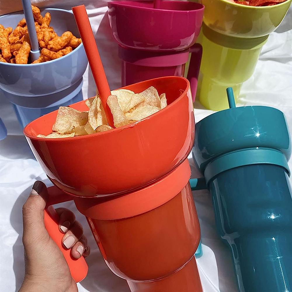 Snack With Handle Straw Cup Kitchen Gadgets