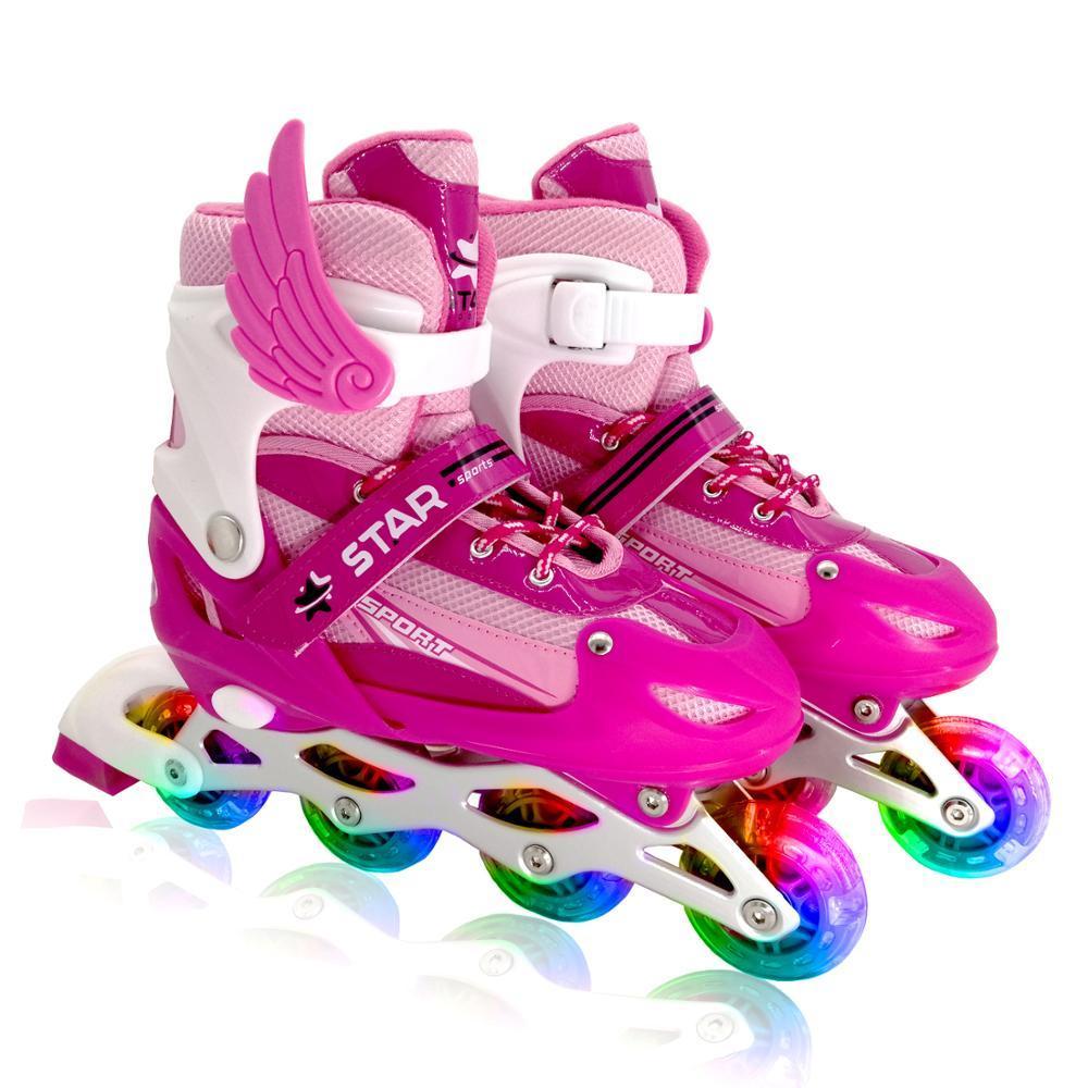 Nouveaux patins à roues alignées pour enfants, garçons et filles, taille réglable, bottes de patinage à roulettes clignotantes pour enfants