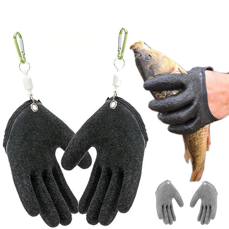 Gants de pêche antidérapants pour protéger les mains des éraflures et des perforations - Gants de chasse en latex pour pêcheur professionnel - Gauche et droite