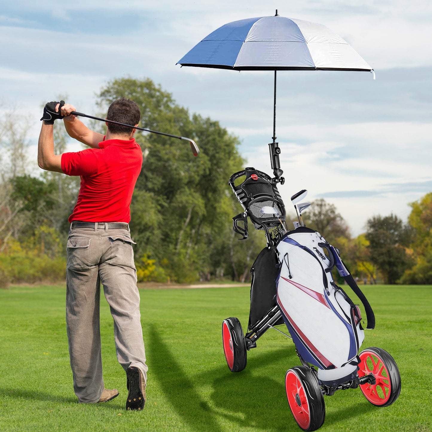 Chariot de golf pliable à 4 roues Fournitures de golf