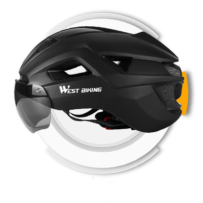 Casque de vélo intégré avec lunettes Casque de vélo de route de montagne Équipement de casque