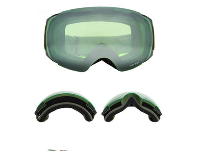 Lunettes de ski Compass pour hommes et femmes, lentille double couche, surface sphérique antibuée avec aimants, lunettes d'alpinisme interchangeables