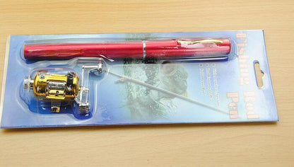 Genuine mini ice fishing pen pole fishing rod fishing rod with drum set, small sea pole portable fishing rod.