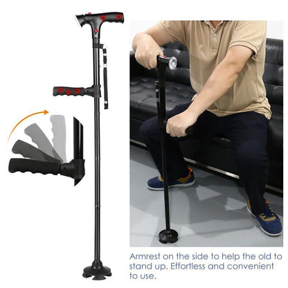 Foldable Crutch Foldable Adjustable Lightweight Aluminum Offset Walking Stick