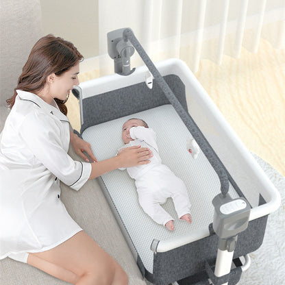 Lit bébé portable Berceau électrique Lit d'épissure Lit de chevet pliable pour nouveau-né Lit bébé