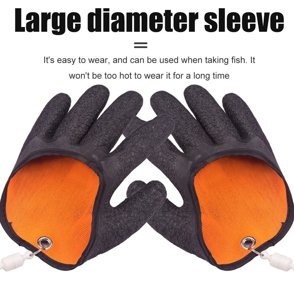 Gants de pêche antidérapants pour protéger les mains des éraflures et des perforations - Gants de chasse en latex pour pêcheur professionnel - Gauche et droite