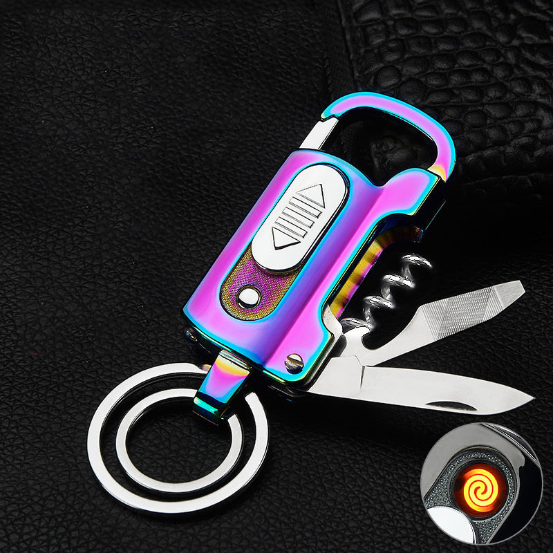 Porte-clés multifonctionnel Chargeur Briquet Mini-allume-cigare portable Camping sauvage