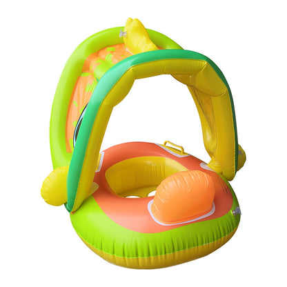 Anneau de natation pour enfants Anneau de siège à auvent amovible gonflable Anneau de natation pour bébé en PVC Baignoire pour enfants avec jouets pare-soleil