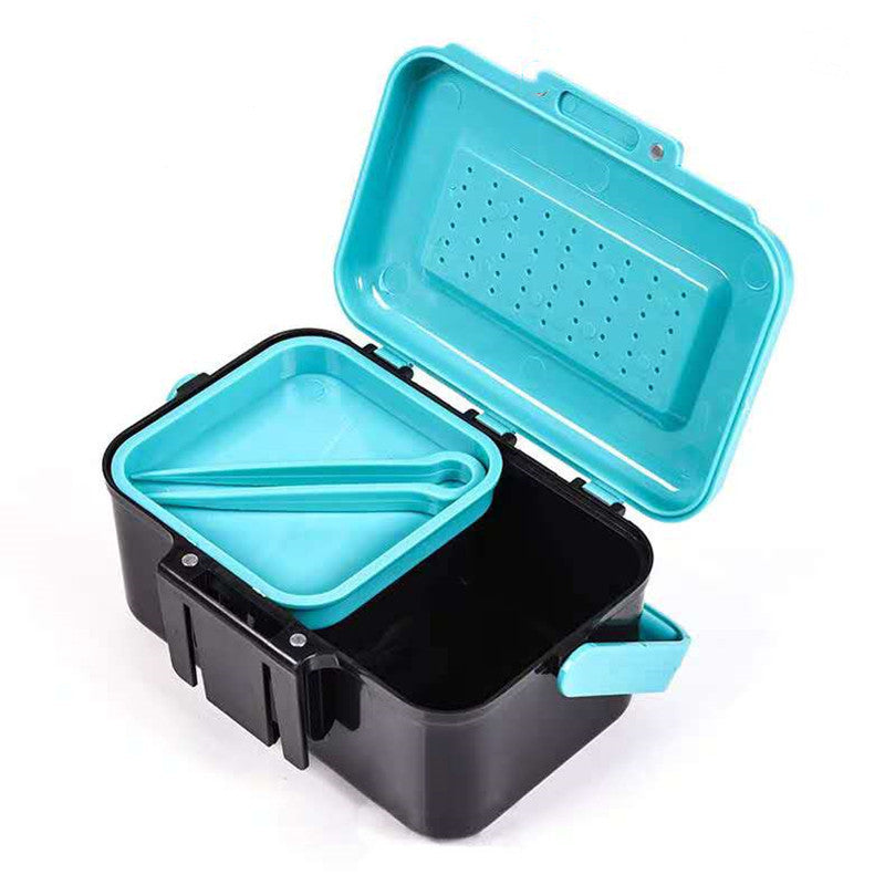 Dual-purpose bait box with handle