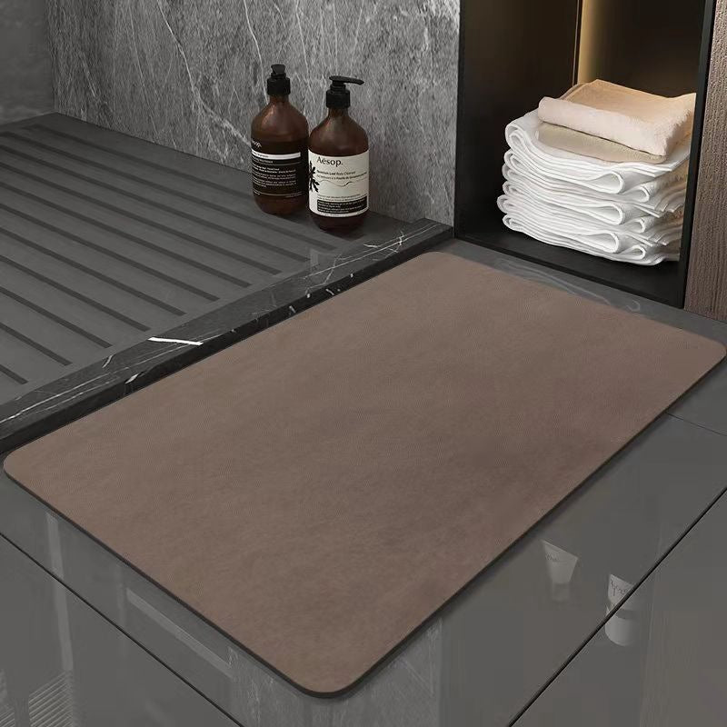 Tapis de sol moderne simple et doux en diatomées absorbant et facile à sécher pour salle de bain, tapis antidérapant résistant aux taches