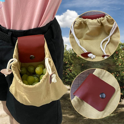 Sac multifonctionnel de cueillette en plein air, kit de taille suspendu, sac à sangle de taille, kit de toile pliable, pochette de récolte de fruits en toile pour la chasse au camping dans la jungle, pliable