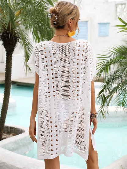 Beach Cover-up Hollow Knitted Vacation Seaside Knitwear