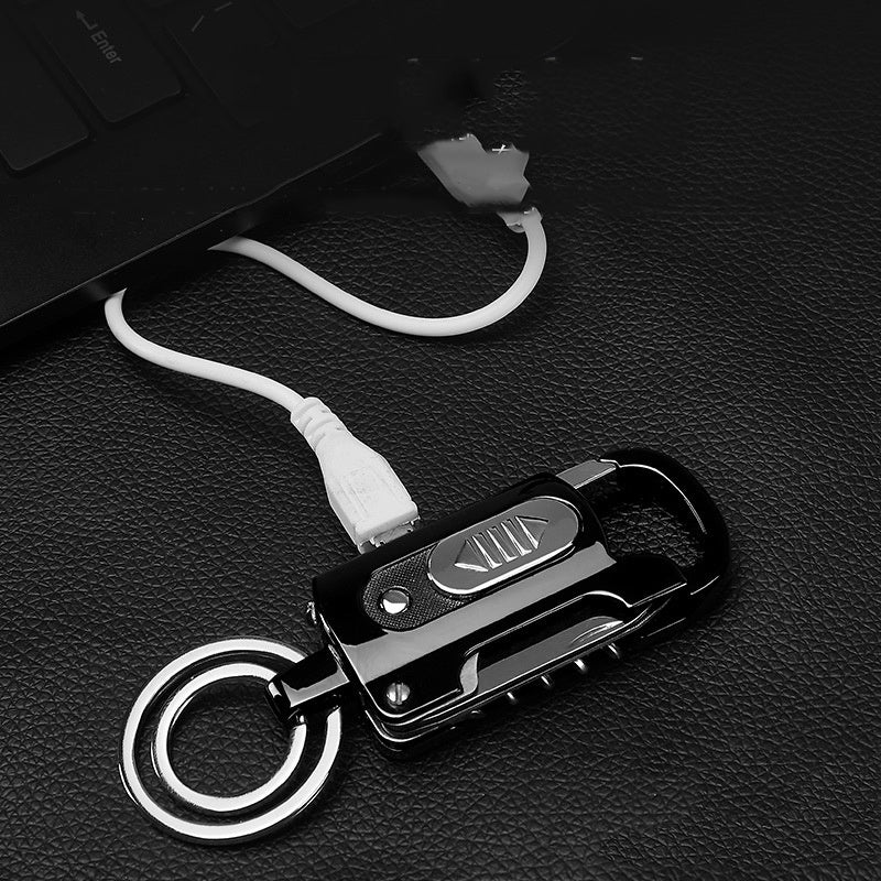 Multi-functional Keychain Charging Lighter Mini-portable Cigarette Lighter Wild Camping