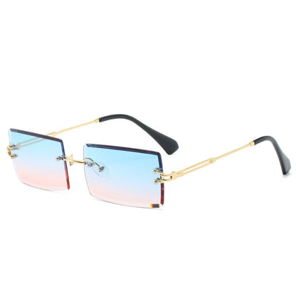 Fashion New Rimless Cut Edge Square Sunglasses