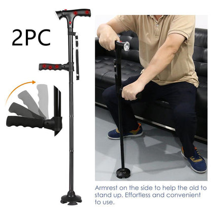 Foldable Crutch Foldable Adjustable Lightweight Aluminum Offset Walking Stick