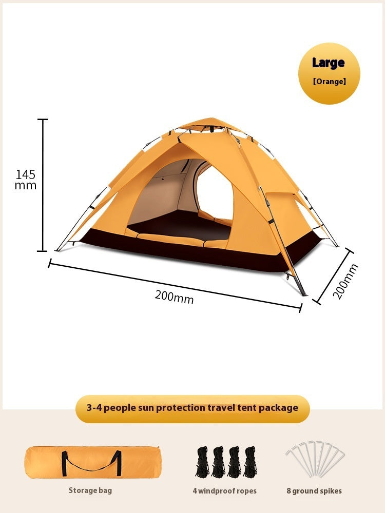 Tente de camping en tissu Oxford à double couche pour 3 à 4 personnes