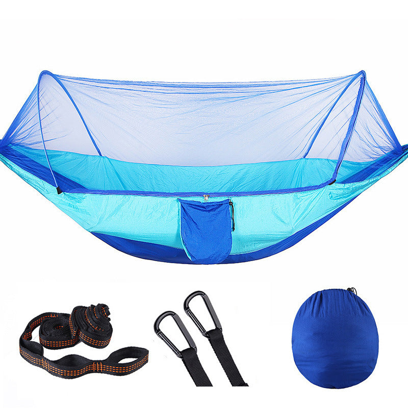 Hamac parachute portable d'extérieur anti-moustiques pour 2 personnes