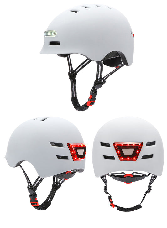 Casque de sécurité pour skateboard, vélo, véhicule électrique, éclairage d'avertissement, lumière intelligente, sport