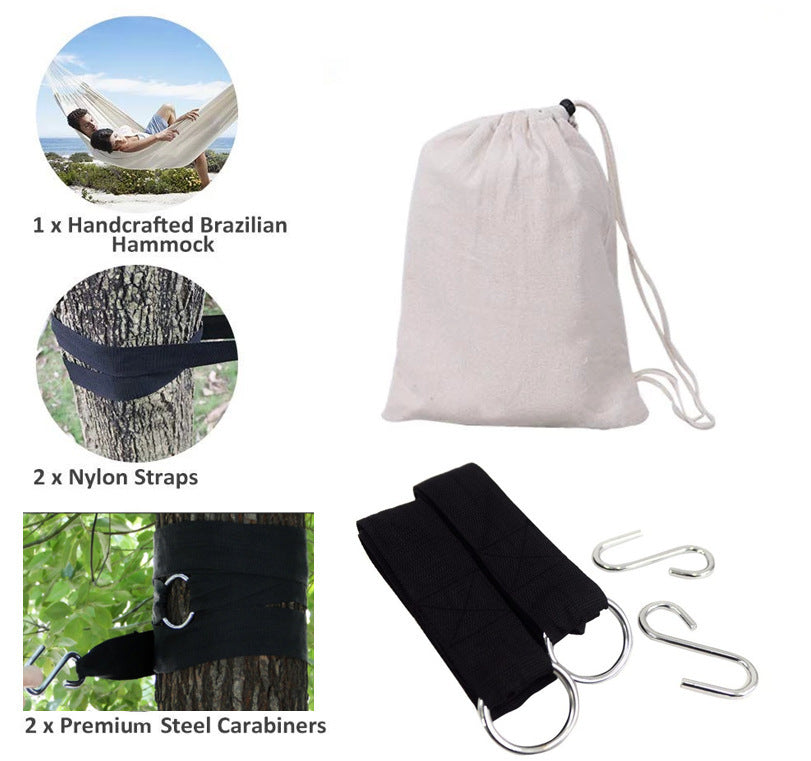 Camping Hammock Cotton Hammock Swing Bed Outdoor Backpack Survival or Travel Swing