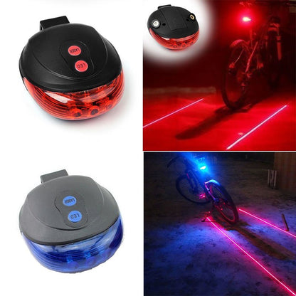 Feu arrière de vélo 5 LED 2 lasers