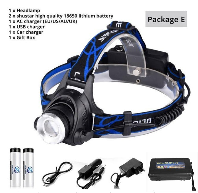 USB Charging Built-in Smart Sensor Head-mounted Outdoor Fishing Headlight