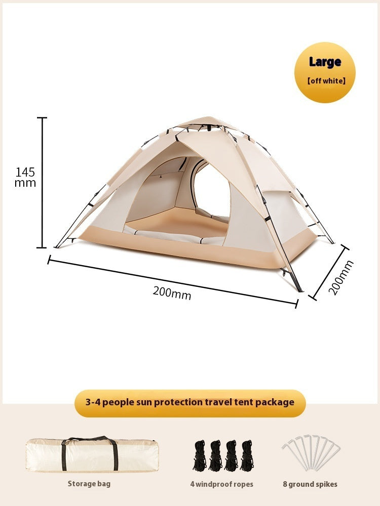 Tente de camping en tissu Oxford à double couche pour 3 à 4 personnes