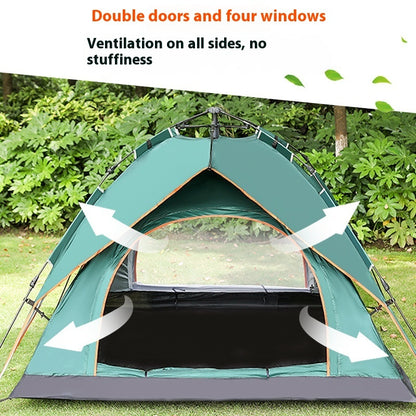 Tente de camping en tissu Oxford à double couche pour 3 à 4 personnes