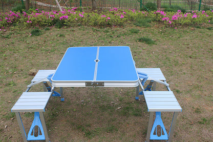 Table et chaise pliantes d'extérieur en une seule pièce Table pliante en alliage d'aluminium Table et chaise portables en alliage d'aluminium pour barbecue de camping domestique