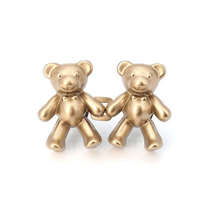 Cute Bear Pin Waist Clip Metal Snap Fastener Pants Pins Detachable Button Sewing-Free Buckle Jeans Reduce Waist Tighten Brooch