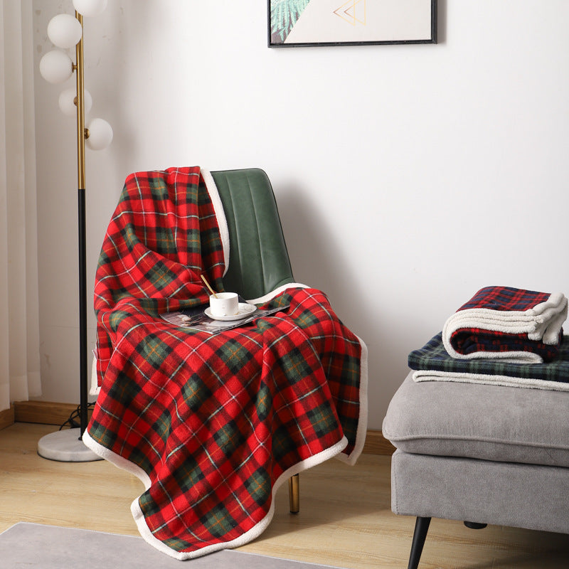 Couverture en laine d'agneau Plaid Couverture unie Couverture de sieste Couverture de sieste