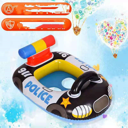 Anneau de natation gonflable en PVC pour voiture de police pour enfants