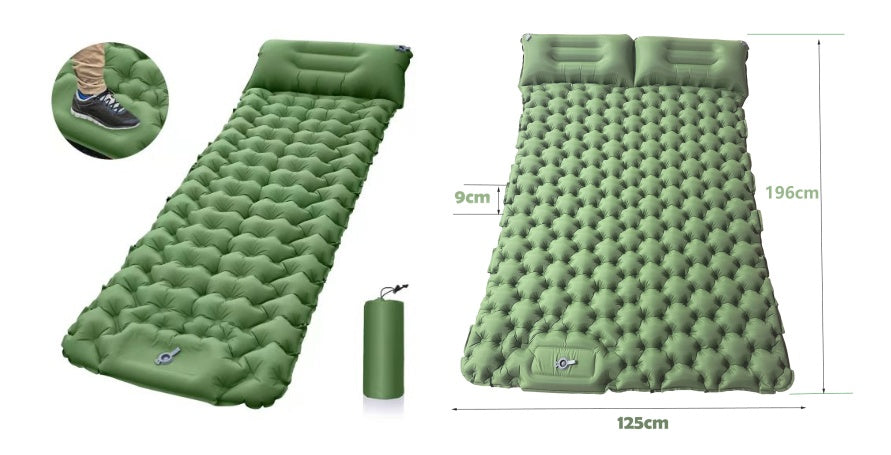 Outdoor Camping Travel Portable Inflatable Cushion Built-in Foot Inflatable