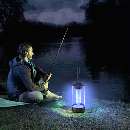 Lampe de camping portable d'extérieur à LED colorée, haut-parleur Bluetooth sans fil