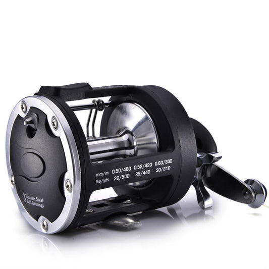 Trolling Fishing Reel Saltwater Right Hand Sea Bait Casting Fishing Reel Black