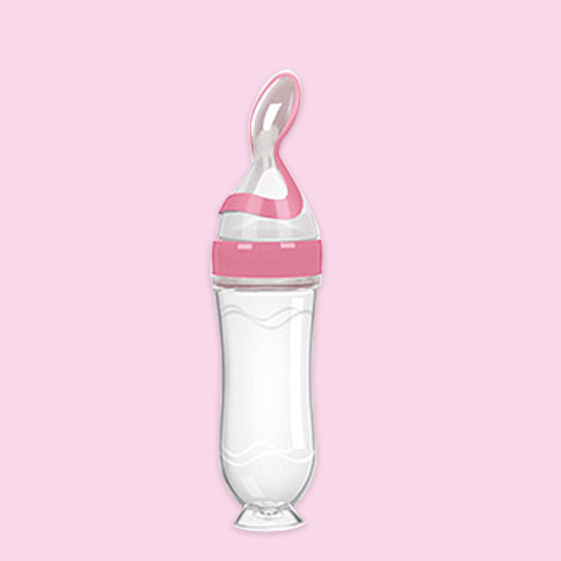 Biberon en silicone avec cuillère en pâte de riz pour bébé, biberon en silicone avec cuillère en pâte de riz, complément alimentaire pour bébé, biberon d'entraînement en pâte de riz