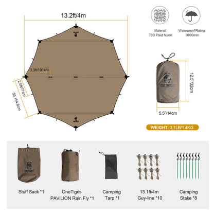 Auvent de loisirs pour barbecue de camping imperméable à l'eau avec protection solaire